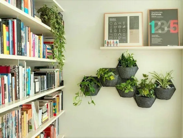 CitySens CitySens 6er-Pack Wand-Blumentopf mit Textilbezug und automatische Bewässerung, Gris, – Produktbild 2 von 3