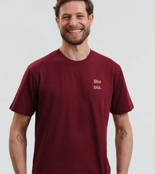 Gary Mash GARY MASH T-Shirt Bla bla. aus Biobaumwolle, Burgund (rot), – Produktbild 1 von 4