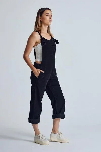 Flax and Loom Flax and Loom Leinen Latzhose Mary Lou, Black, – Produktbild 7 von 8