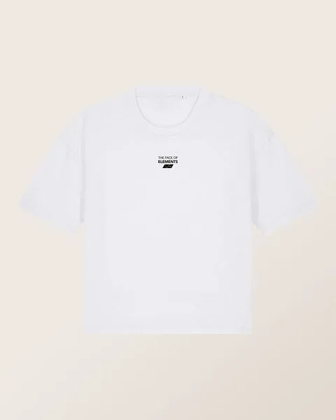 THE FACE OF ELEMENTS The Face of Elements Essential - Relaxed Boxy Fit T-Shirt aus 100% Bio-Baumwolle, White (weiß), – Produktbild 1 von 4