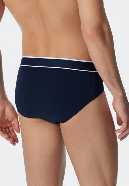 Schiesser Schiesser 3er Pack Herren Slips Biobaumwolle 95/5, Dunkelblau, – Produktbild 3 von 4