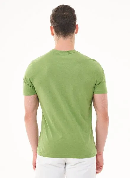 ORGANICATION ORGANICATION Basic T-Shirt aus Bio-Baumwolle, Grün(grass green), – Produktbild 4 von 4