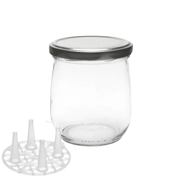 mikken mikken Fermentier Set - 4 Einmachgläser 415 ml mit Fermentier Gitter, Holzstößel und Deckel (PVC-frei) – Produktbild 4 von 4