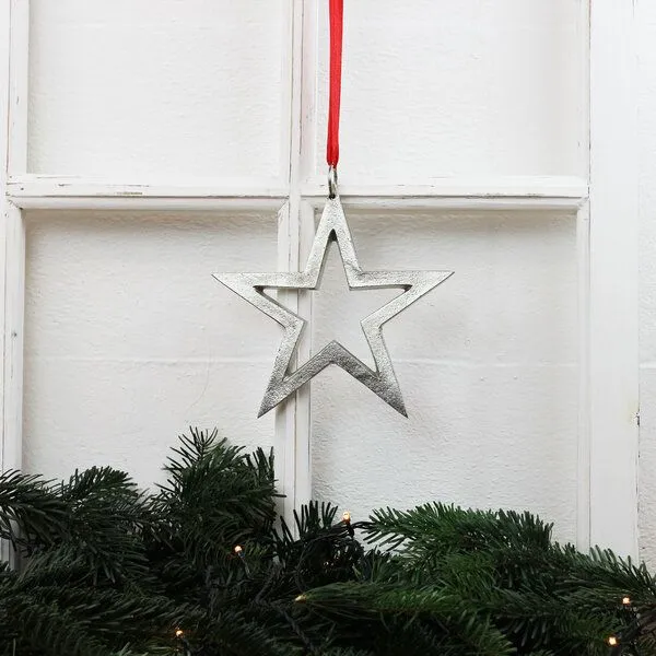 Mitienda Shop Mitienda Shop Sternhänger silber, Weihnachdeko zum Aufhängen – Produktbild 1 von 4