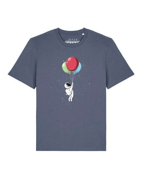 watapparel watapparel T-Shirt Unisex Little Balloon Astronaut, Blue grey, – Produktbild 1 von 2