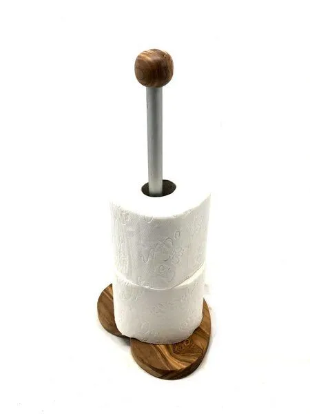 Olivenholz erleben Olivenholz erleben WC-Rollenhalter KLASSIK & DESIGN mit Sockel in Herzfrom aus Olivenholz – Produktbild 4 von 7