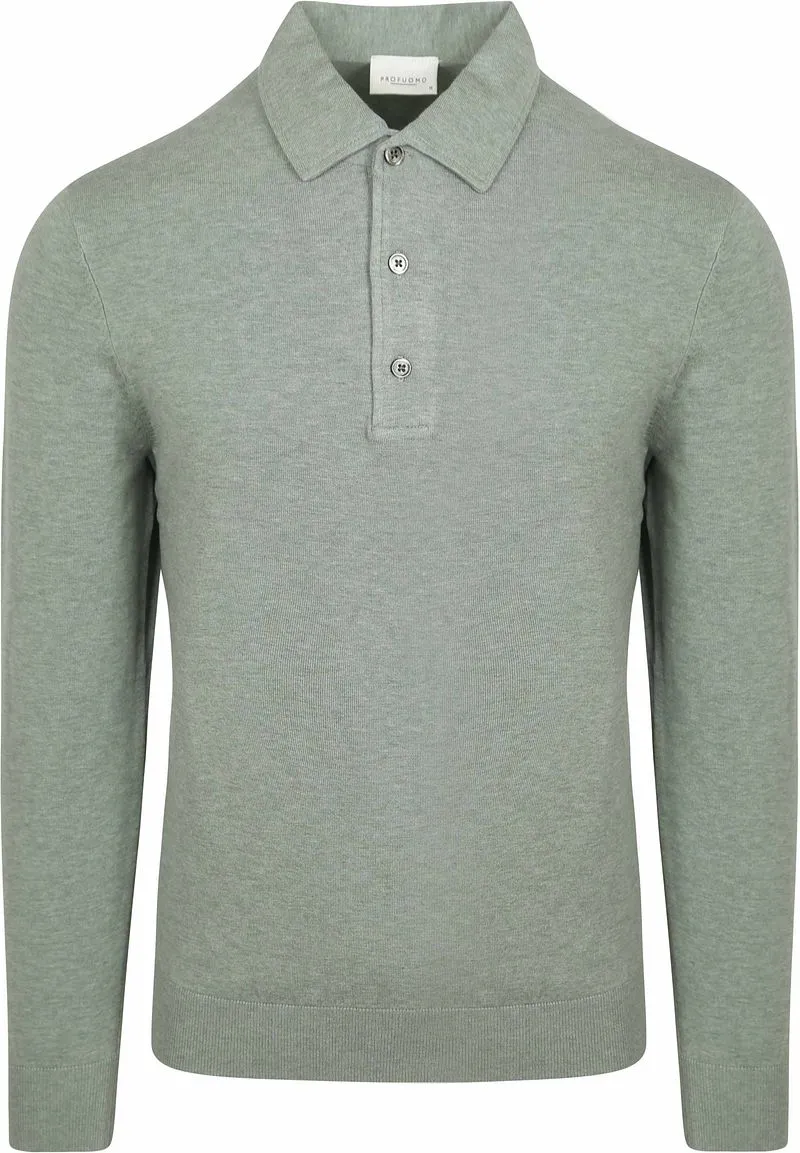 Profuomo Profuomo Longsleeve Poloshirt Luxury Basic Grün, Grün, – Produktbild 2 von 3