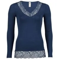 Engel natur Engel Natur Damen Langarm-Shirt mit Spitze Bio-Wolle/Seide – Produktbild 1 von 1
