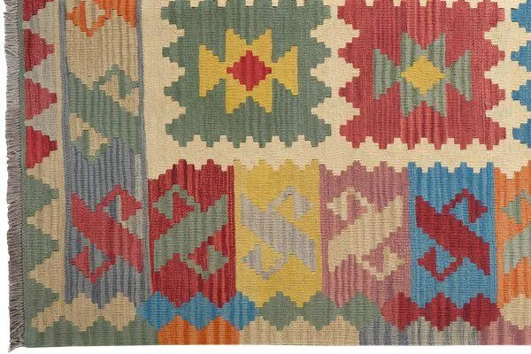 Rugtales Kelim Gashgai Rugtales aus Schurwolle, 173x238 cm, Beige, – Produktbild 4 von 4