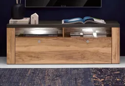 OTTO home Lowboard Larona, zeitloses TV Board mit 1 Klappe und 2 offenen Fächern, Breite 140 cm, Fernsehbank, viel Stauraum, dekorative Rahmenoptik – Produktbild 1 von 1