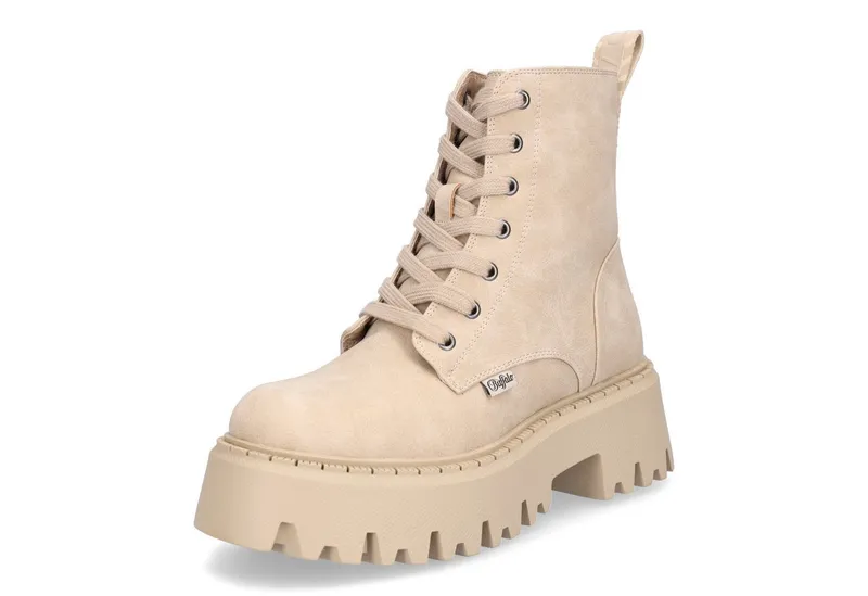 Buffalo Buffalo Damen Schnürboot Aspen Lace Up Mid beige Schnürboots, Beige, – Produktbild 1 von 4