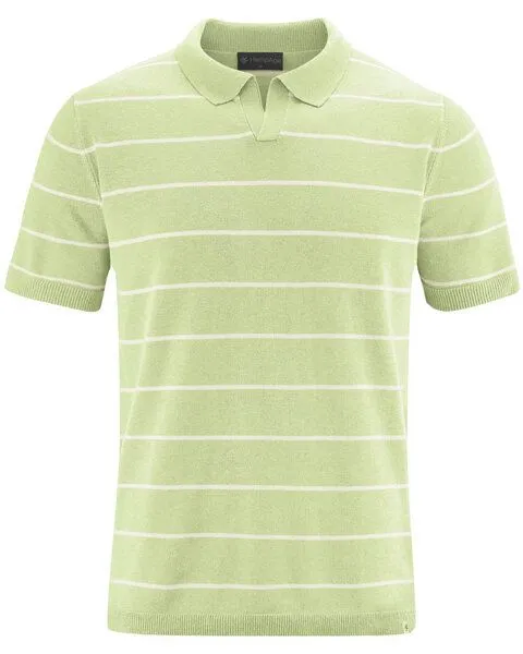 HempAge HempAge Herren Strick-Polo Hanf/Biobaumwolle, Matcha(grün), – Produktbild 2 von 4