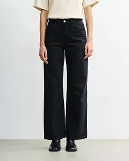 Rotholz Rotholz Damen vegan Jeans Mit Ausgestelltem Bein Schwarz – Produktbild 1 von 1