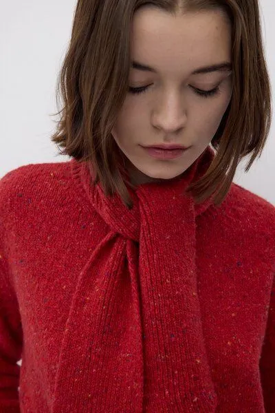 Rita Row Rita Row Strickjacke MARE mit integriertem Schal, Red, – Produktbild 4 von 4