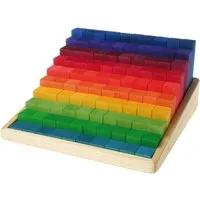 Grimms Grimms Stufenzählstäbe aus Lindenholz, 101-teilig, bunt lasiert Maße 22,5 x 22,5 cm, Höhe 11 cm – Produktbild 1 von 1