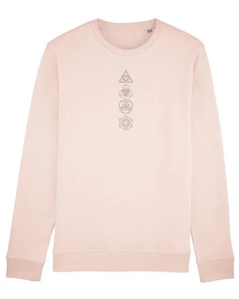 Human Family Human Family Bio Unisex Rundhals-Sweatshirt - "Araise - Geometric Line", Candy-pink (rosa), – Produktbild 1 von 3