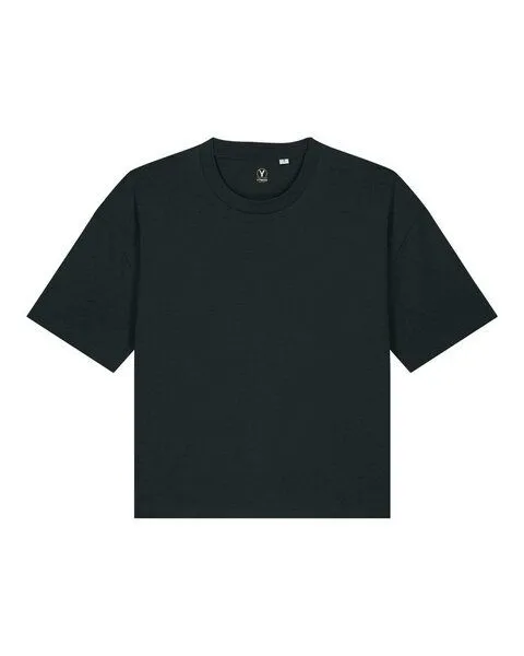 YTWOO YTWOO Damen Boxy T-Shirt aus Bio-Baumwolle, Schwarz, – Produktbild 4 von 4