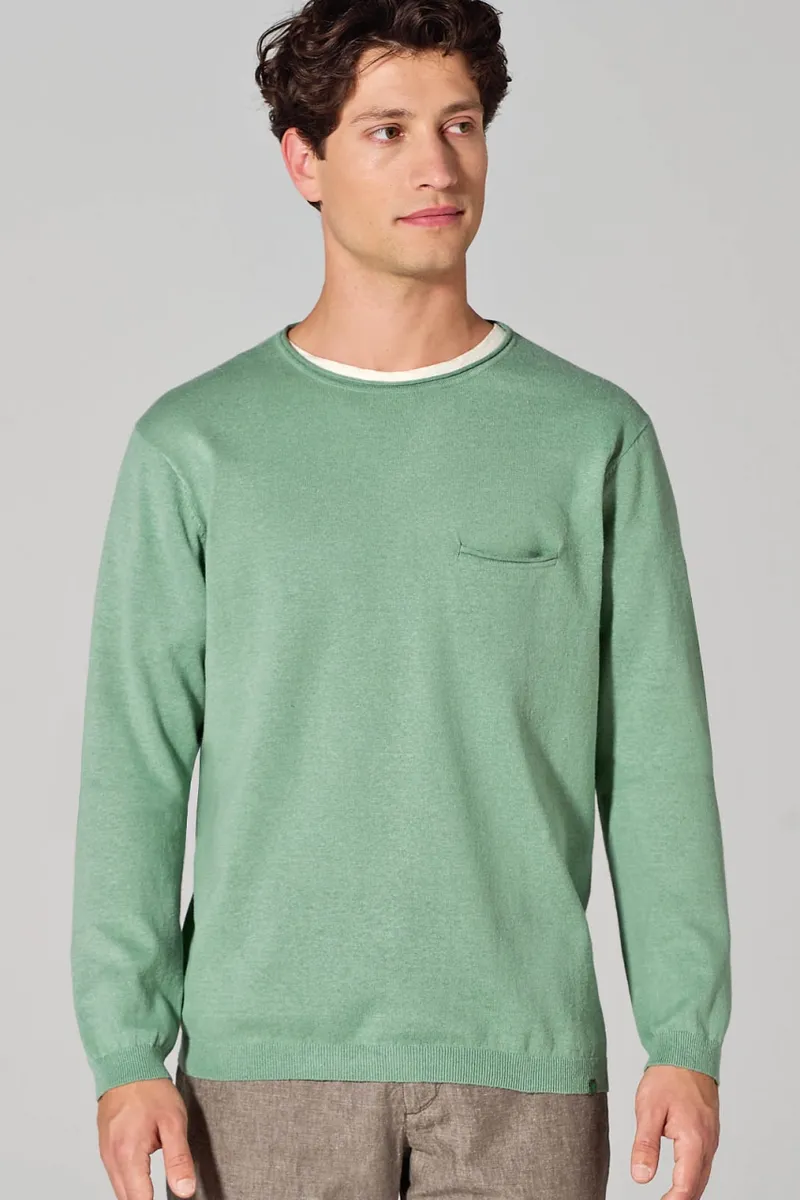 HempAge Hempage Herren vegan Pullover Summer In Mintgrün, Grün, – Produktbild 2 von 2