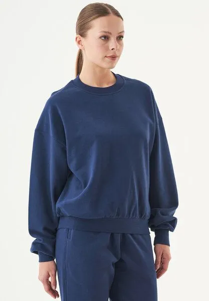 ORGANICATION ORGANICATION ESSENTIALS-BUKET- Soft Touch Sweatshirt aus Bio-Baumwolle, Navy, – Produktbild 3 von 4