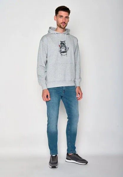 GreenBomb GREENBOMB Print Hoodie Animal BBQ Joy, Heather grey, – Produktbild 4 von 4