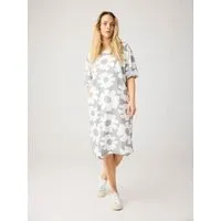 KnowledgeCotton Apparel KnowledgeCotton Apparel T-Shirt-Kleid mit Flower-Print aus Bio-Leinenmix – Produktbild 1 von 1