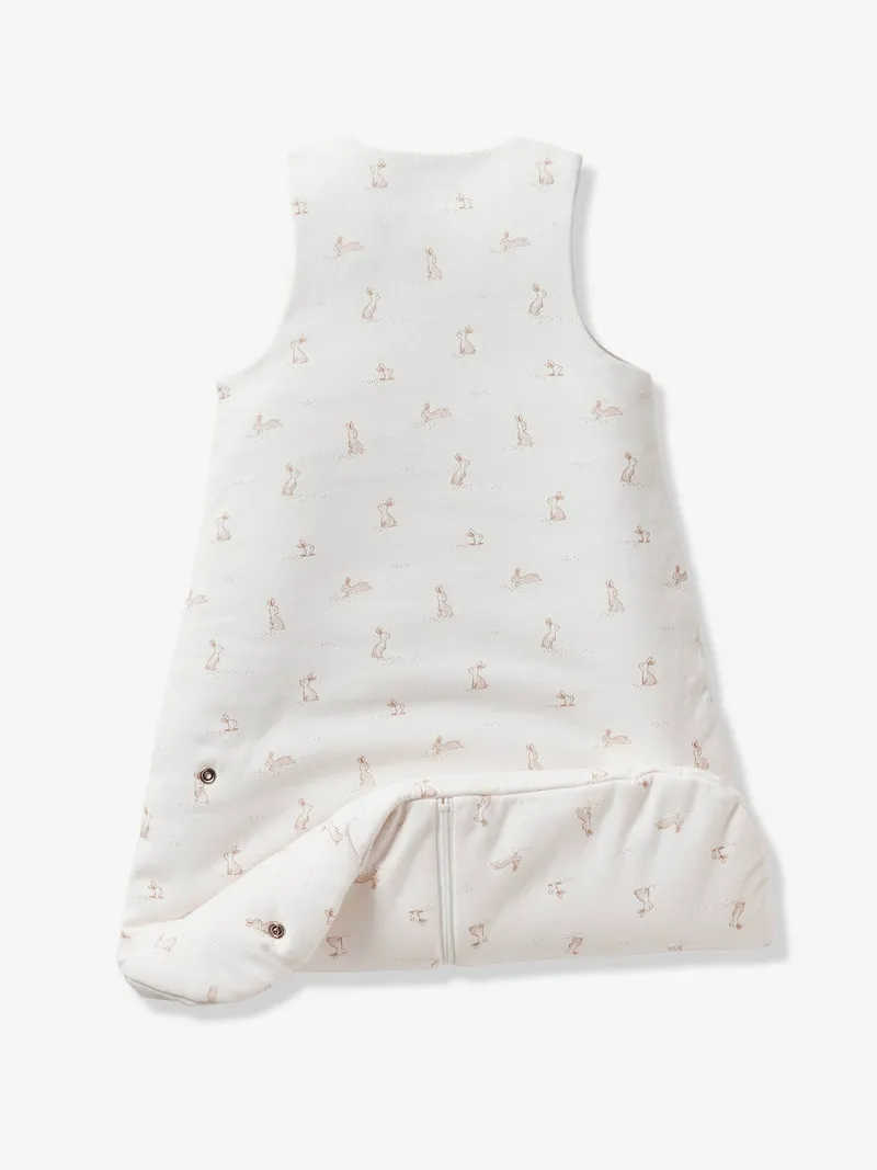 Vertbaudet Ärmelloser Baby Schlafsack HASE TOG 2, Weiß bedruckt, – Produktbild 3 von 4
