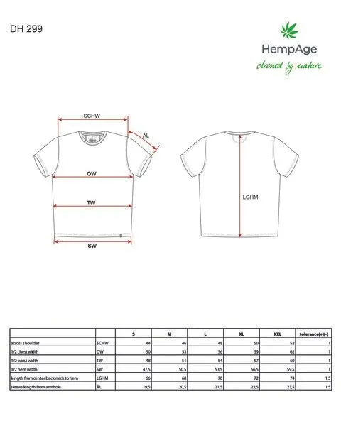 HempAge HempAge 100% Reines Hanf T-Shirt, Thyme (grün), – Produktbild 3 von 4