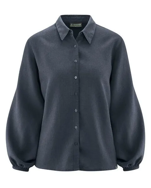 HempAge HempAge Hanf Bluse, Dark (blau), – Produktbild 1 von 2
