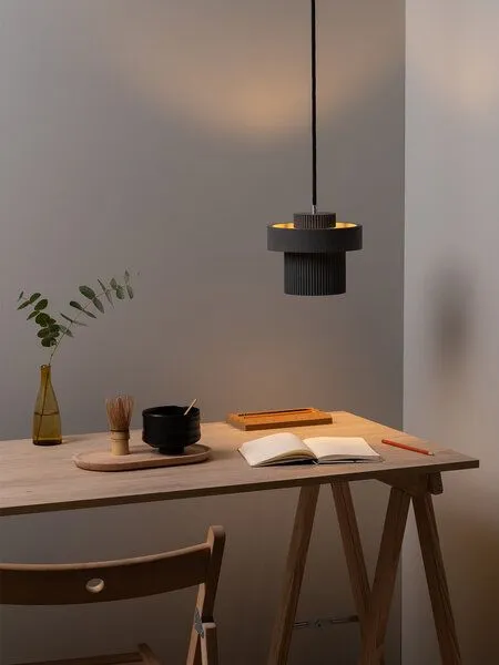 GANTlights Pendelleuchte up and down plissiert Lampe GANTlights S9, Koralle, – Produktbild 4 von 4