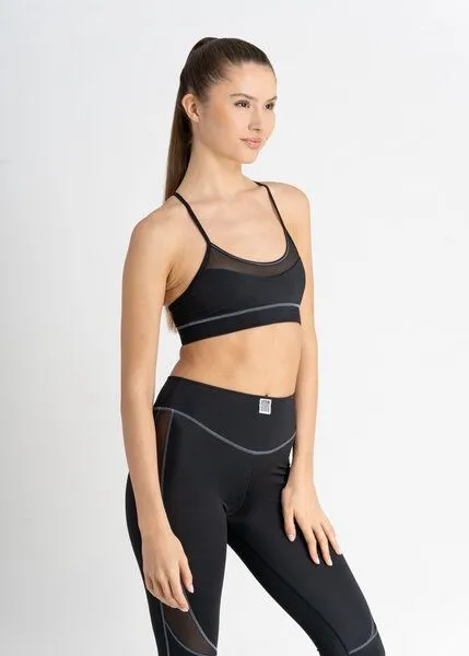 Bodyguard Bodyguard Sports Bra - Tiffany, Schwarz mit grauen nähten, – Produktbild 3 von 4