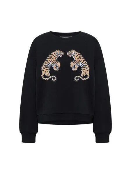 LANIUS LANIUS Statement Sweatshirt (GOTS) aus Bio-Baumwolle und recyceltem Polyester, Black, – Produktbild 4 von 4