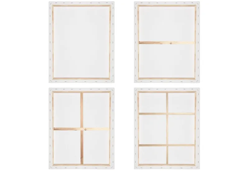 Artina Keilrahmen Premium Leinwand, 30x40cm, Weiß, 3er Set, FSC, 100% Baumwolle, Canvas, Vorgrundiert, 380 g/m² schwere Maltuch besteht zu 100 % aus Baumwolle, Weiß, – Produktbild 4 von 5