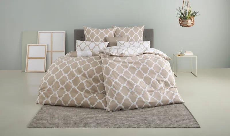 OTTO home Wendebettwäsche Alba in Gr. 135x200 oder 155x220 cm, Biber, 2 teilig, Bettwäsche mit Wendeoptik, in verschiedenen Qualitäten, Baumwolle, Beige, – Produktbild 2 von 6