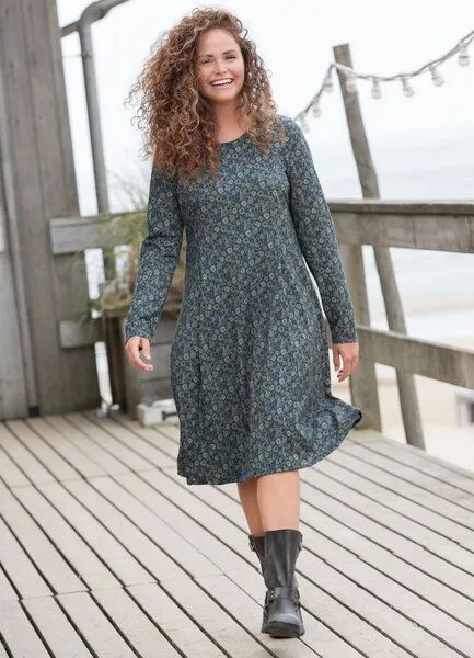 Heidekönigin Heidekönigin Glockenkleid Clara bedruckt, Seegras, – Produktbild 1 von 4