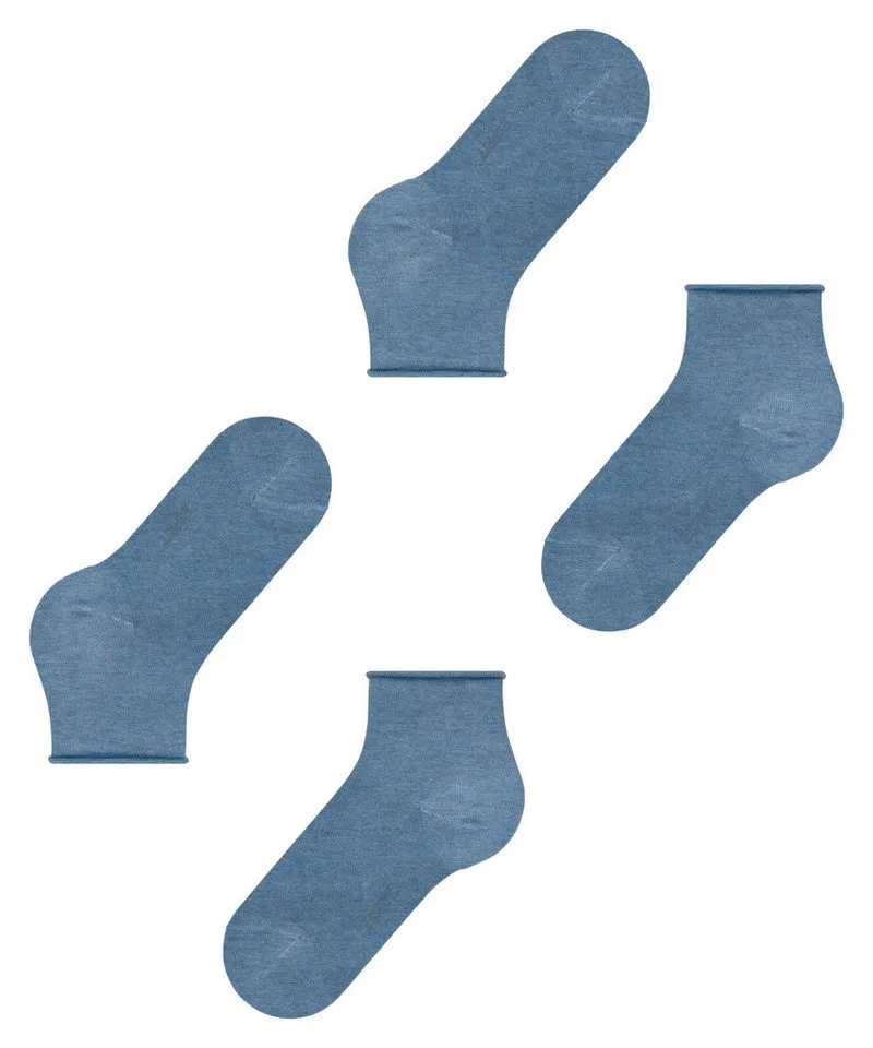 Esprit Kurzsocken Basic Pure (2 Paar) unifarbenes Basic-Design, Rollbündchen, Blau, – Produktbild 5 von 5