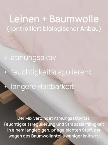 erlich textil erlich textil Michel Kopfkissenbezug aus Bio-Baumwolle, Leinen Mix, made in Europe, Taubenblau, – Produktbild 6 von 6