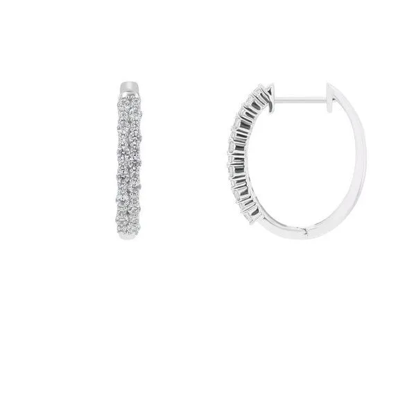 Eppi Eppi Runde Ohrringe mit Lab Grown Diamanten Nicholls, Weiss, – Produktbild 1 von 4