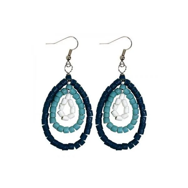 Global Mamas Global Mamas Ohrhänger "Sankofa" aus Recycling Glas, Teal mix, – Produktbild 1 von 1