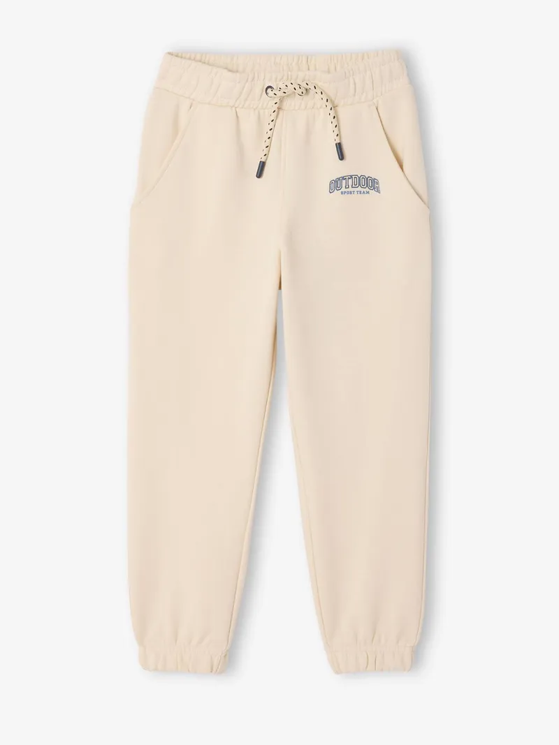 Vertbaudet Kinder Jogginghose mit Dehnbund & Kordel OUTDOOR, Wollweiß, – Produktbild 1 von 2