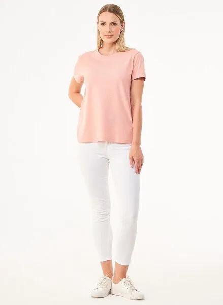 ORGANICATION ORGANICATION Damen Basic T-Shirt aus Bio-Baumwolle, Pink(salmon pink), – Produktbild 2 von 4