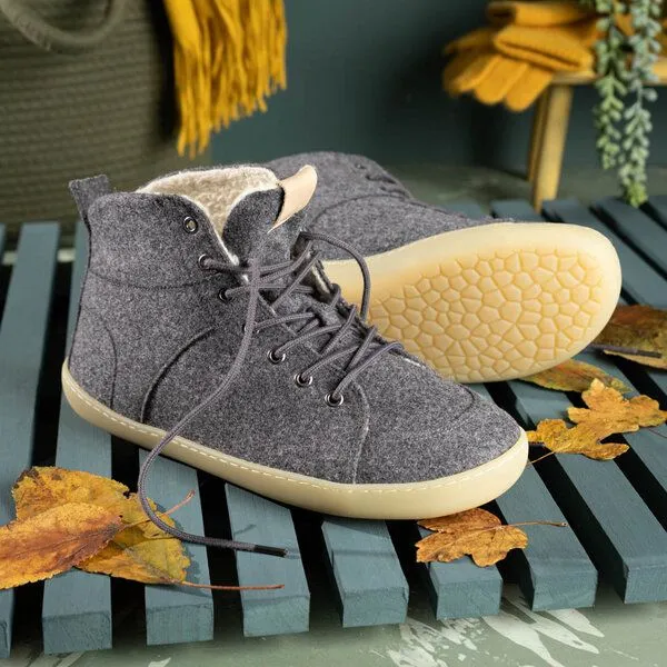 nahtur-design nahtur-design Knöchelhohe Barfuß-Sneaker | Bioleinen & Wolle | Barfußschuhe, Wolle / loden + wollplüsch, – Produktbild 1 von 4