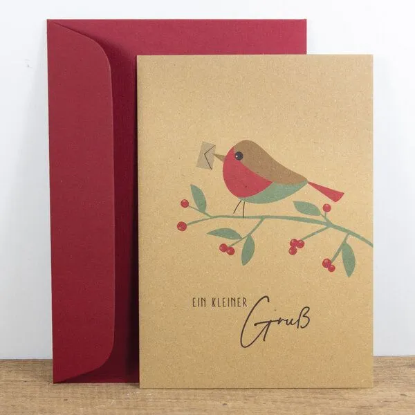 Bow & Hummingbird Bow & Hummingbird Postkarte Ein kleiner Gruß, wahlweise mit Briefumschlag – Produktbild 4 von 6