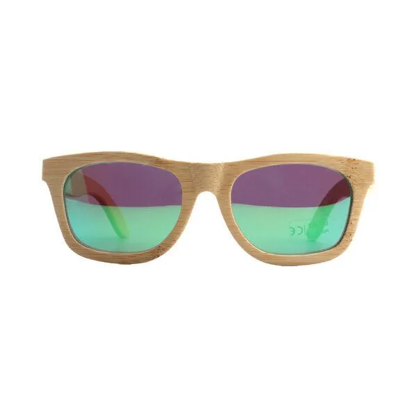 pandoo pandoo Bambus Sonnenbrille Unisex | polarisiert & UV400 | Blau | Türkis | Orange, Türkis, – Produktbild 3 von 5