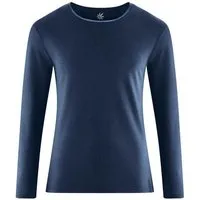 HempAge HempAge Herren Langarmshirt THC Line Hanf/Biobaumwolle, Navy (blau), – Produktbild 1 von 2