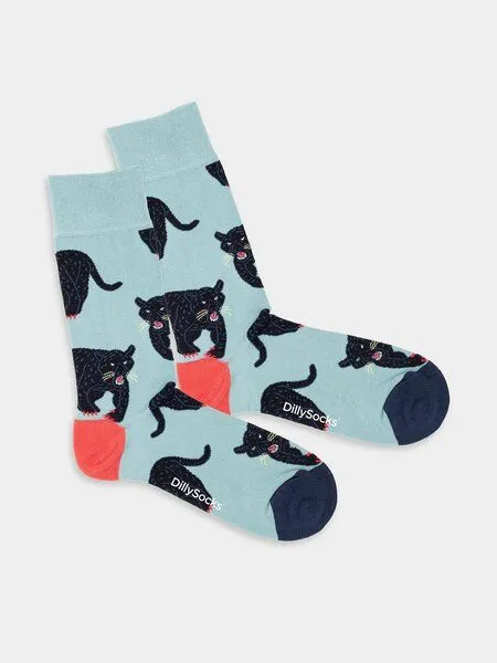 DillySocks DillySocks Socken Midnight Panther aus Biobaumwoll-Mix, Mehrfarbig, – Produktbild 2 von 5