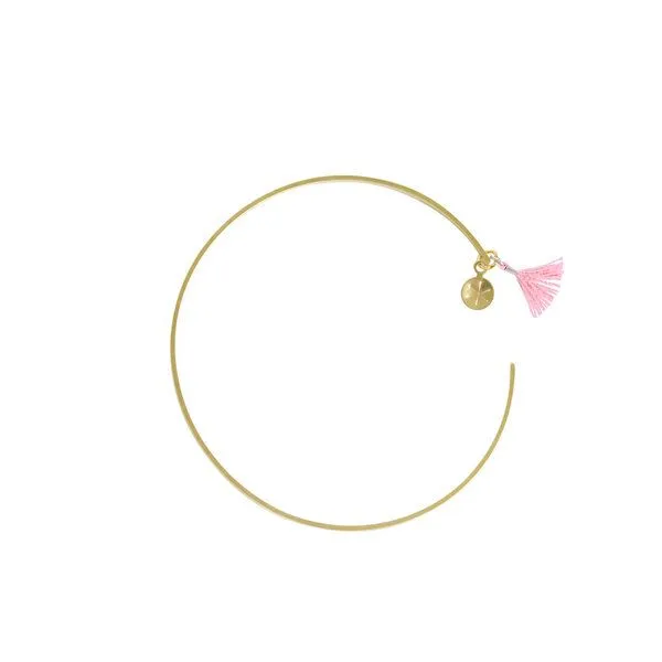 renna deluxe renna deluxe Armreif in Gold mit zwei Anhängern, Rosa, – Produktbild 1 von 4