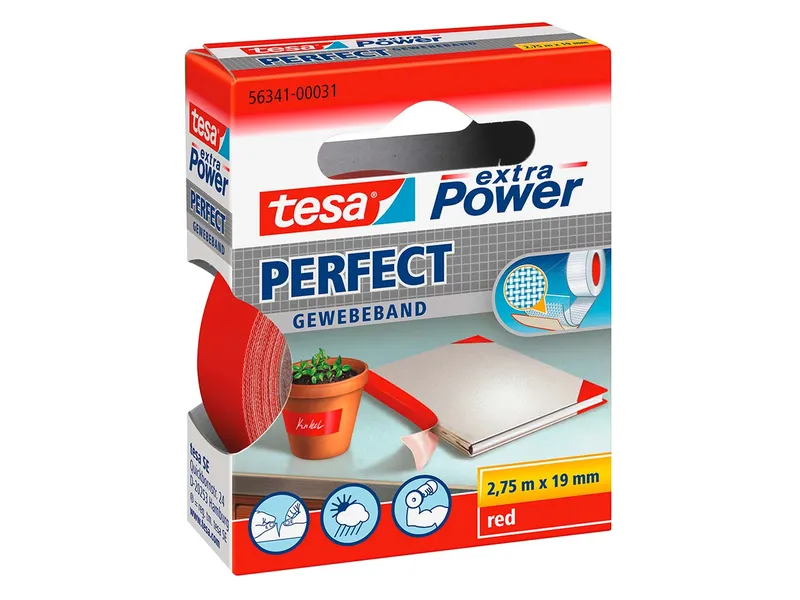 Tesa Tesa Gewebeband 2,75m x 19mm rot – Produktbild 1 von 2