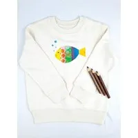 MelaDi Meladi Kinder Sweater aus Biobaumwolle - Fisch auf Natural Raw – Produktbild 1 von 1