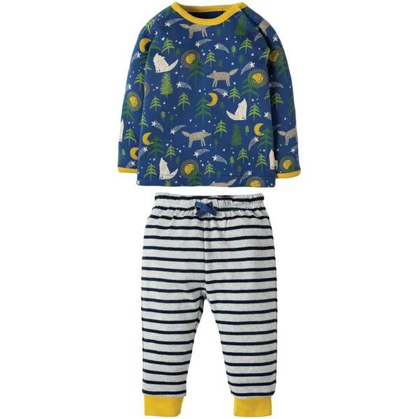 Frugi Frugi Schlafanzug Kleine Wölfe Stargaze Moonlit Night – Produktbild 2 von 3