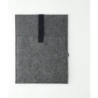 matilda k manufaktur matilda k. manufaktur Minimalistische Laptophülle aus Wollfilz 'max' mit Einsteckfach | für MacBook |Air| Pro 13|14|15|16 Zoll, Dunkelgrau-schwarz, – Produktbild 1 von 1